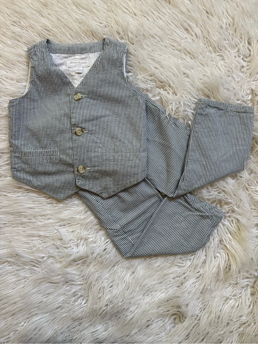 Gymboree Gray Pinstripe Vest & Pants Set